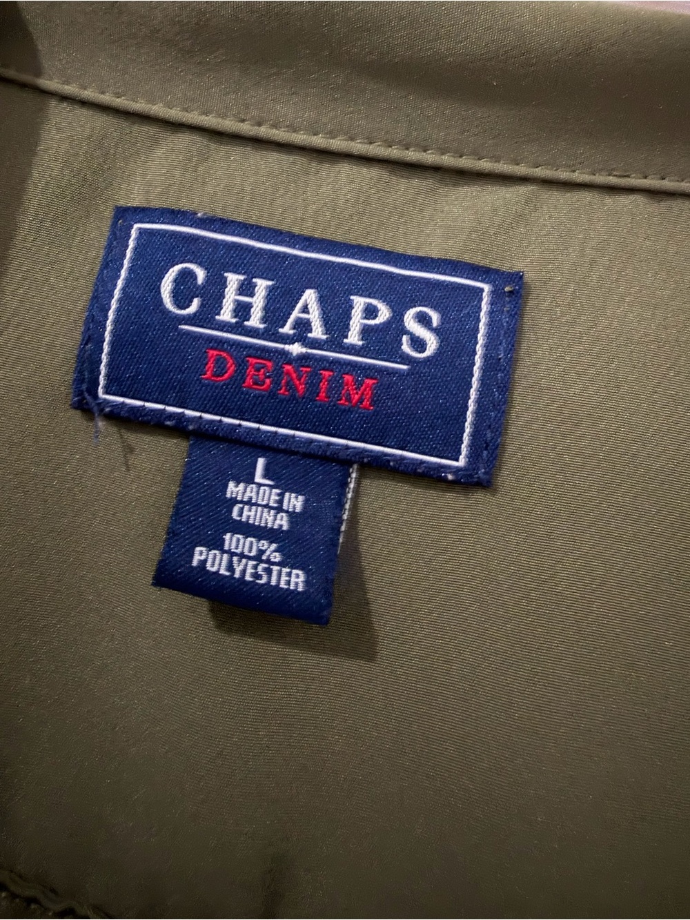 Chaps Olive Utility Jacket with Drawstring Waist - Picture 2 of 3